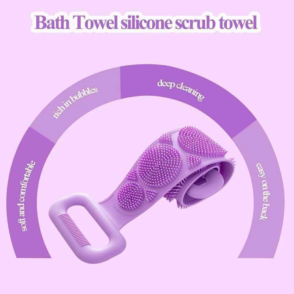 Body Cleaning Double Sided Back Scrubber Bath Shower Silicone Spa Brush Tool UK