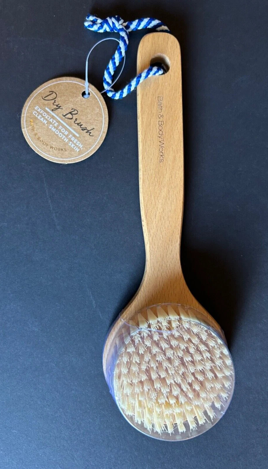 Bath & Body Works Wooden Handle Exfoliating Soft Bristle Dry Brush New Sealed