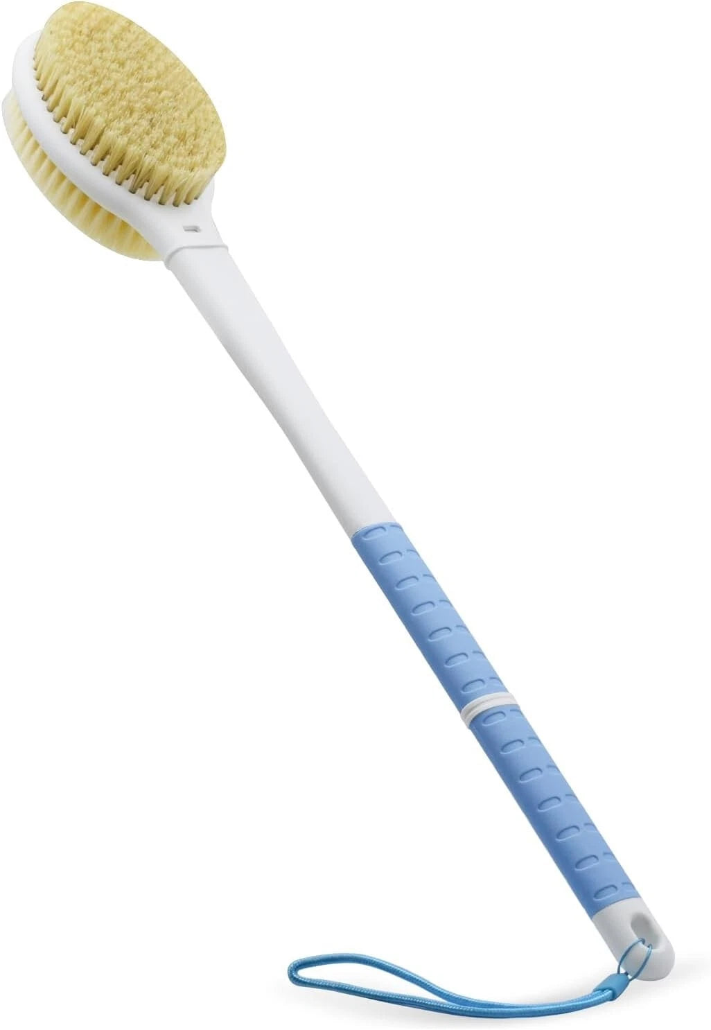 Shower Brush with Soft and Stiff Bristles,18.5" Long Handle Dual-Sided Back S...