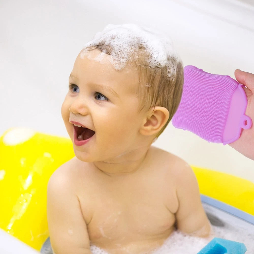 Silicone Hair Shampoo Baby Newborn Kids Shower Brush Bath Scrubber