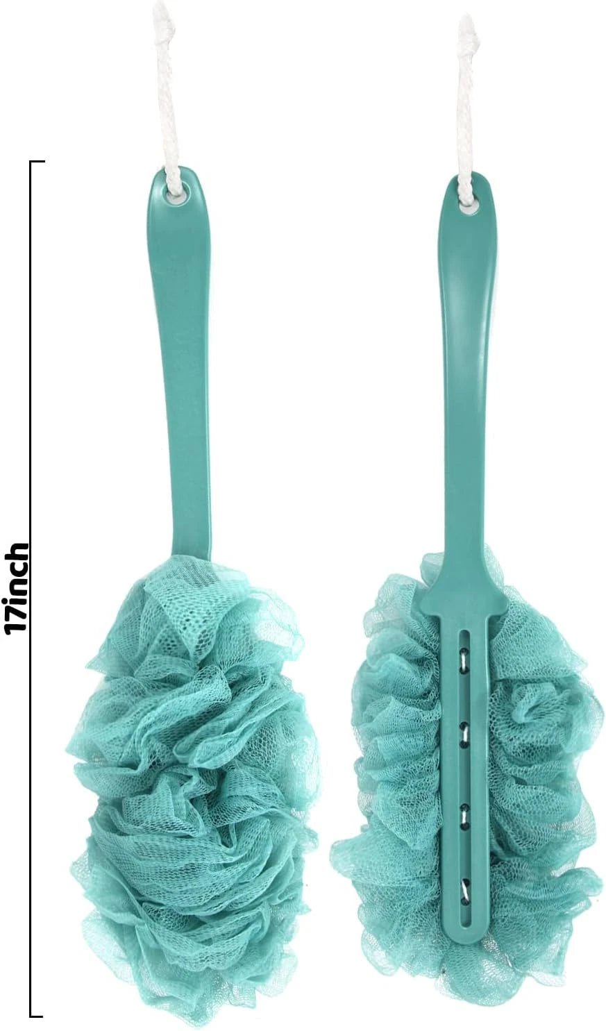 2Pack Back Scrubber for Shower, Loofah on a Stick as Shower Brush Exfoliating