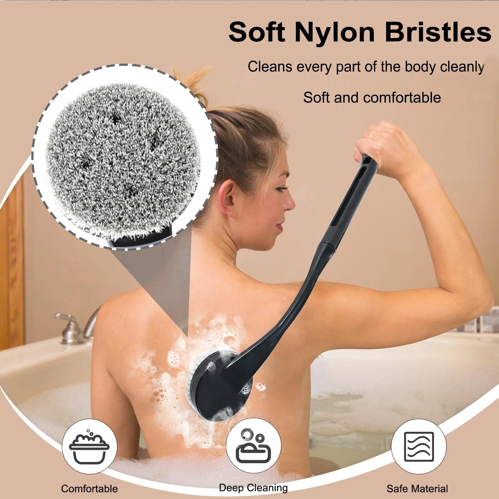 20.5-inch Back Scrubber with Long Handle for Shower Deep Clean Bath Brush