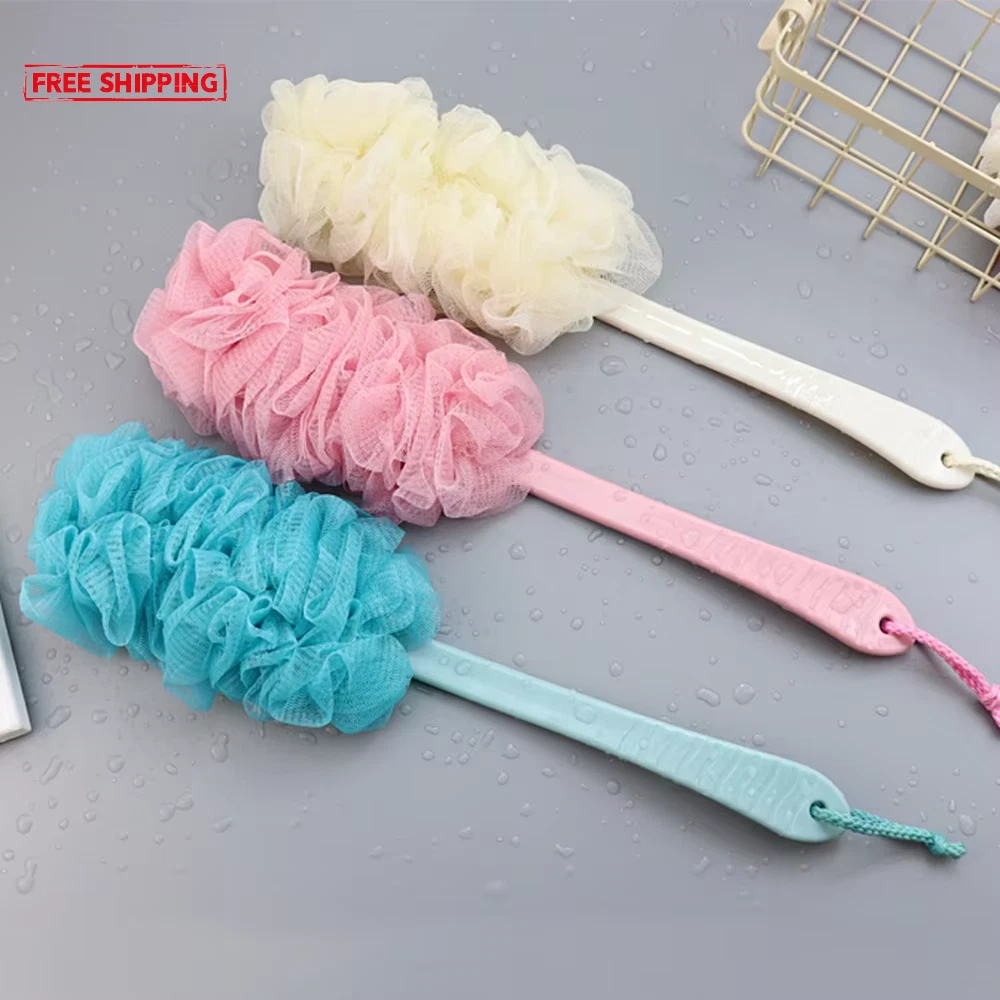 Long Handle Back Brush Body Scrubbers Shower Hanging Body Brush Sponges Soft Mes