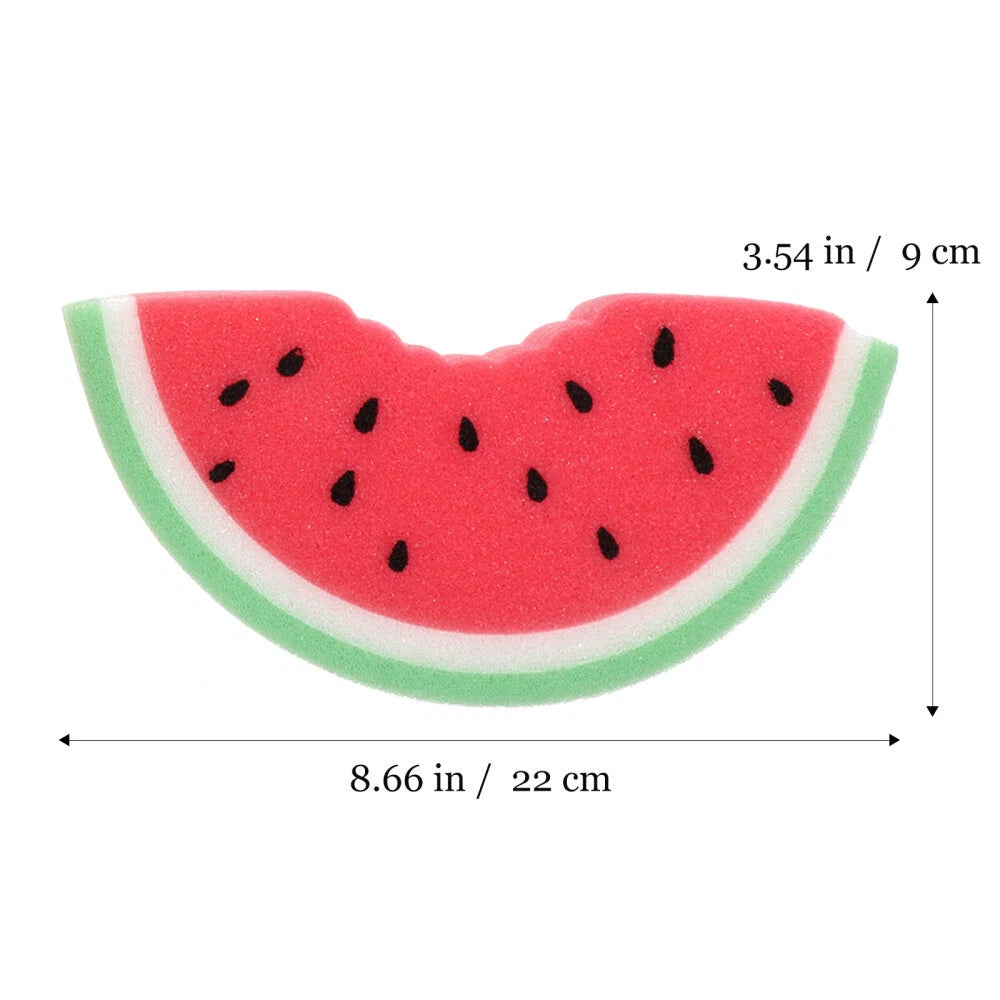4 Pcs Kids Sponges for Bath Fruit Shaped Shower Colorful Watermelon Man Miss