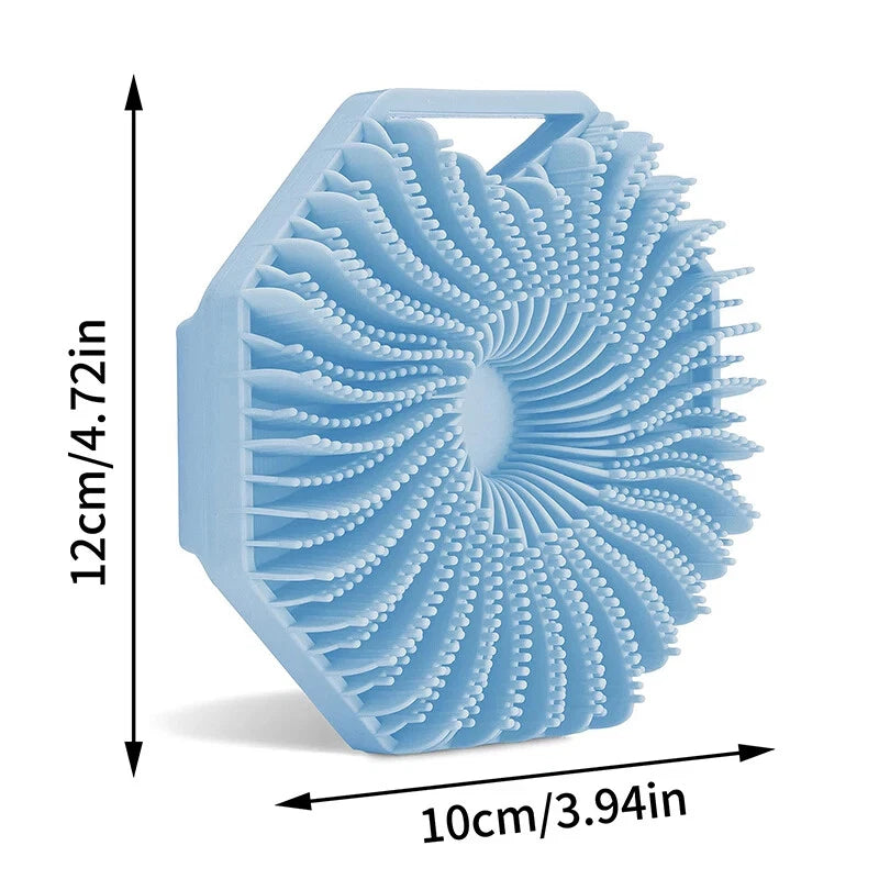 2 in 1 Body Shower Scrubber Wash Exfoliator Brush Scalp Silicone Massager