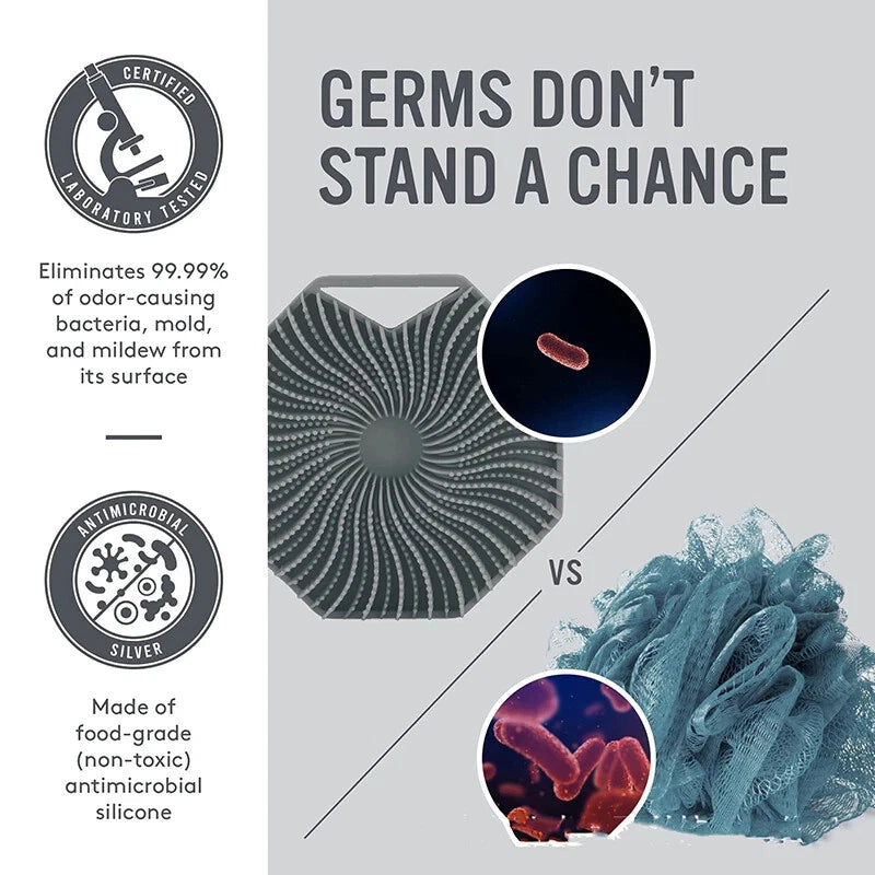 2 in 1 Body Shower Scrubber Wash Exfoliator Brush Scalp Silicone Massager