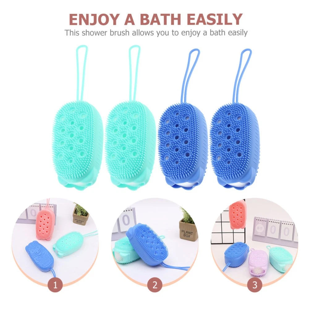 4 Pcs Scrub Brush Man Shower Scrubber for Body Bath Scrubbers Brushes