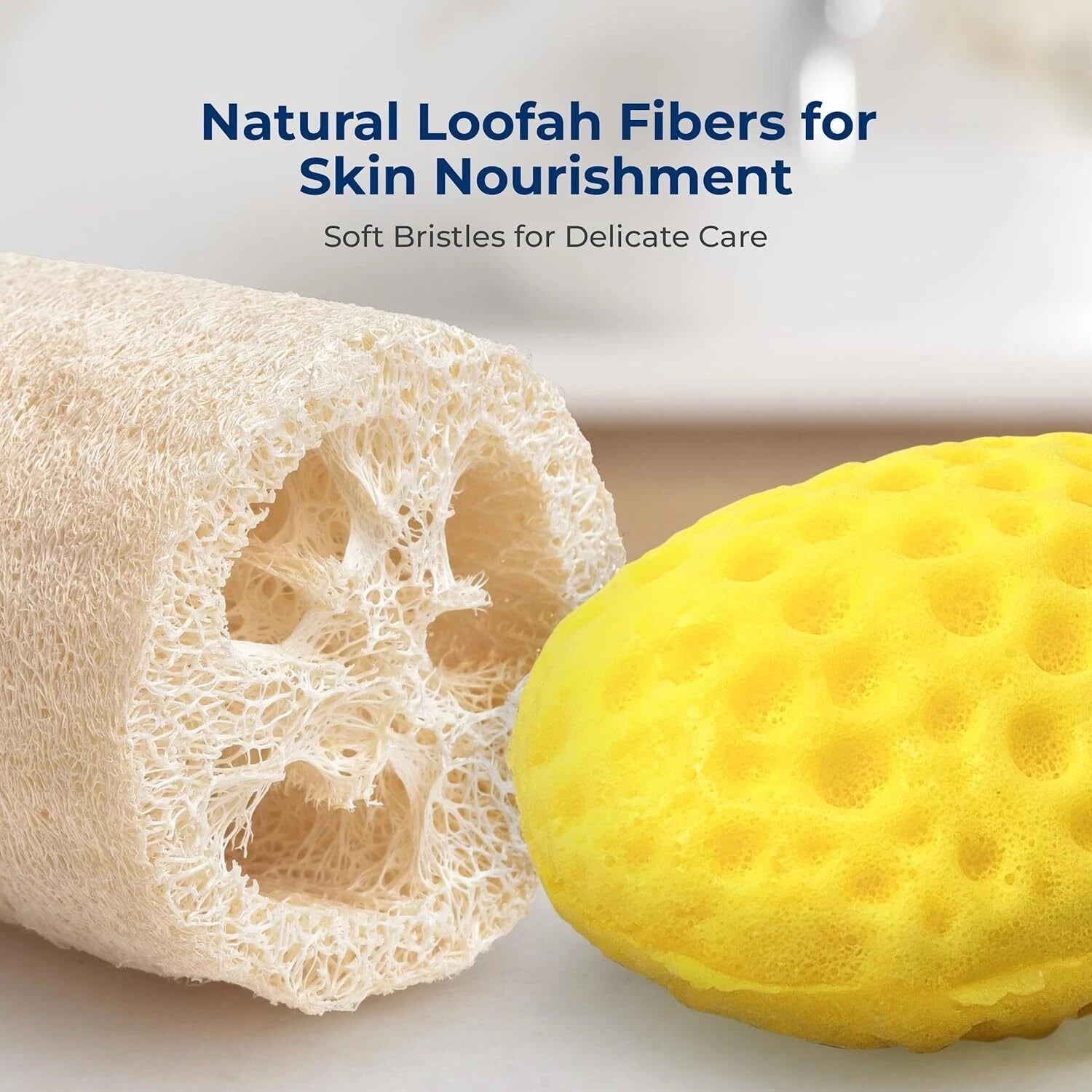 SereneLife 4" Natural Loofah Exfoliating Body Sponge Scrubber in Bath Spa Shower