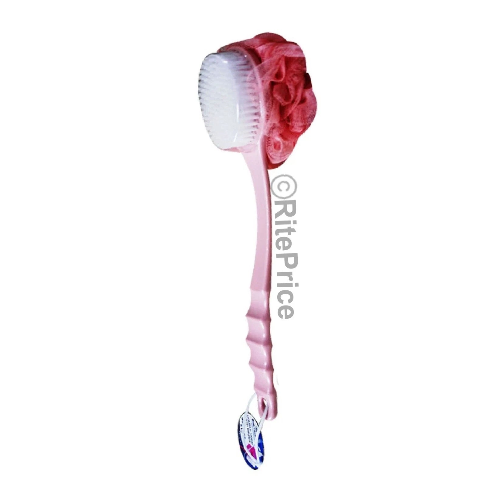 Bath Body Brush Soft Bristles & Loofah (1 Pack) Back Scrubber Plastic Handle-New