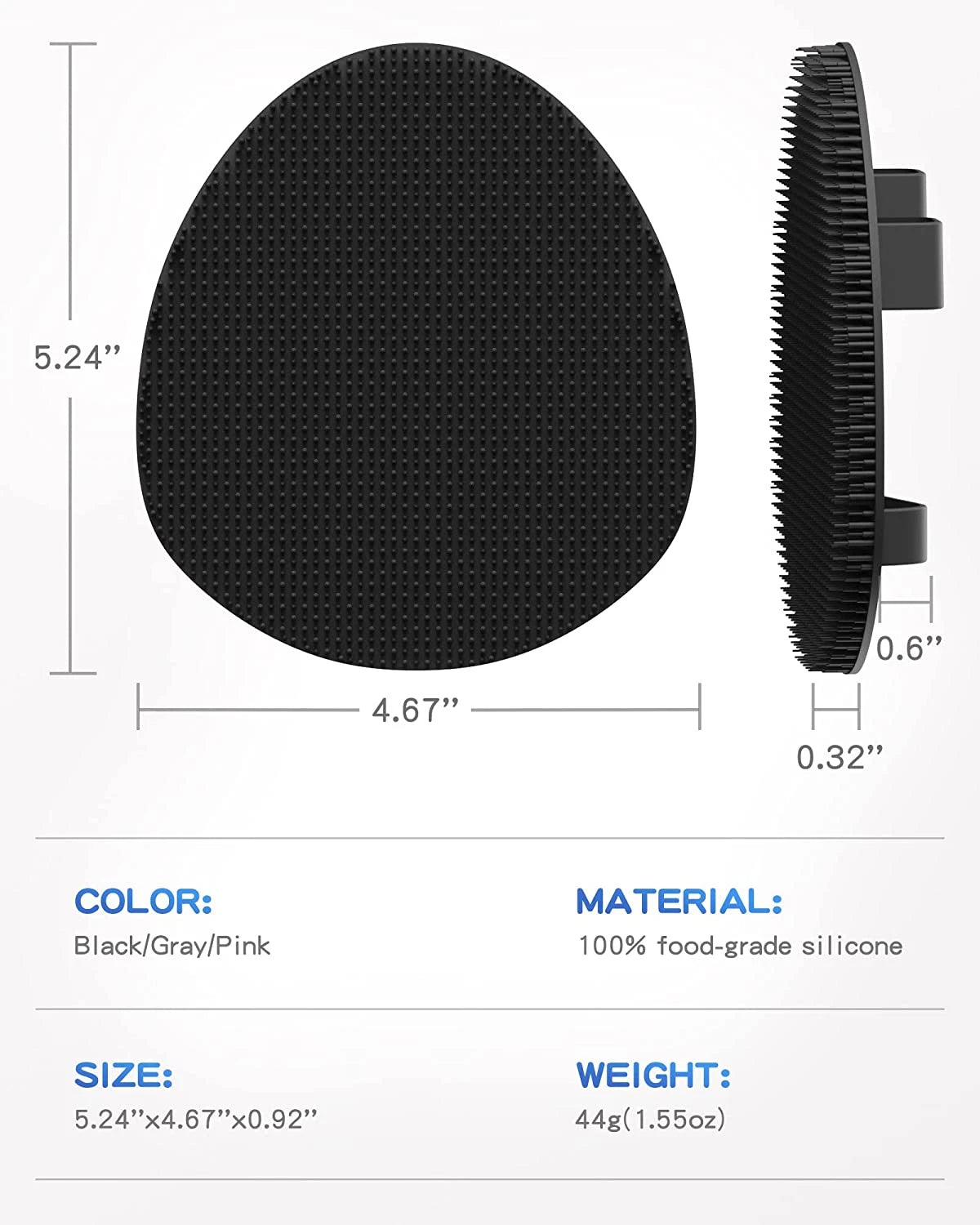 Manmihealth Silicone Back Scrubber(Thick Bristles) & Soft Bath Glove Set, Super-