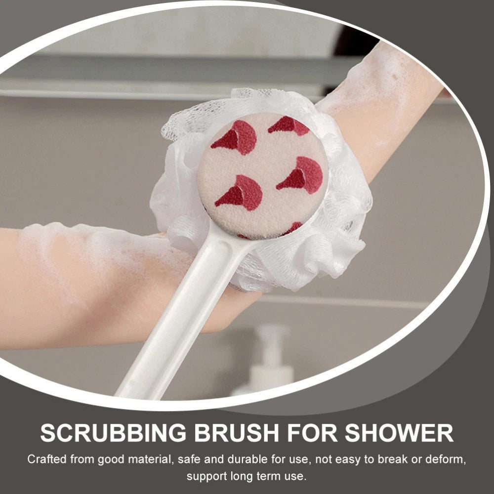Shower Body Brush Double-side Long Handle Back Scrubber for Skin Exfoliating