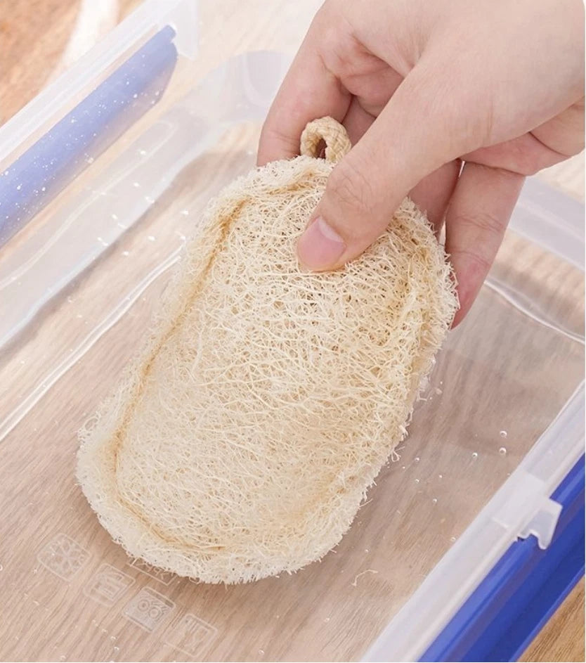 5pcs Natural Loofah Sponge Exfoliating Body Scrubber Shower Bath Spa Dishes Wash