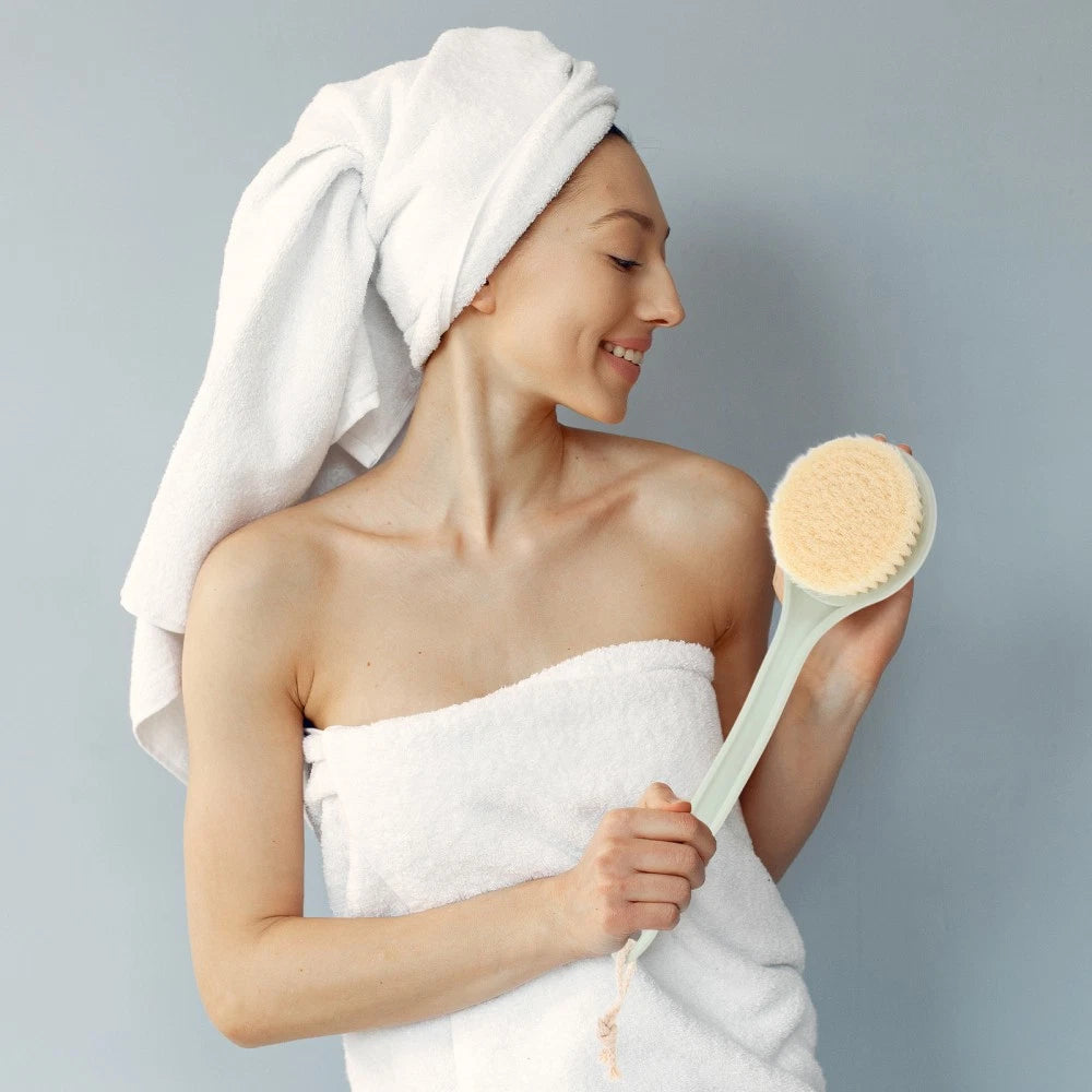 Scrub Brush for Shower Body Scrubber with Extending Handle Cleaning Massage