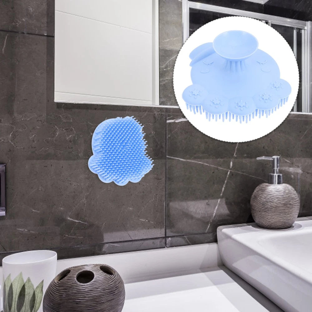 Infant Bath Brush Baby Bathing Scrubber Silicone Infant Shower Brush Bath Brush