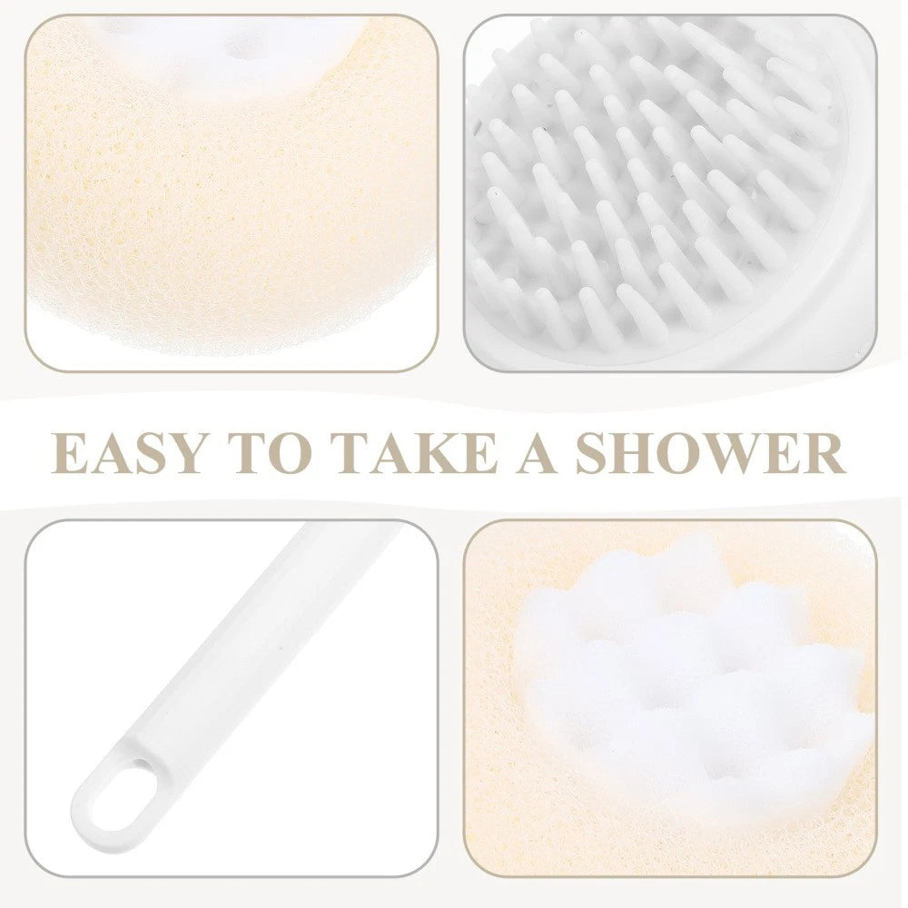 Plastic Exfoliating Brush Body Bath Brush Portable Back Scrubber Handle Shower