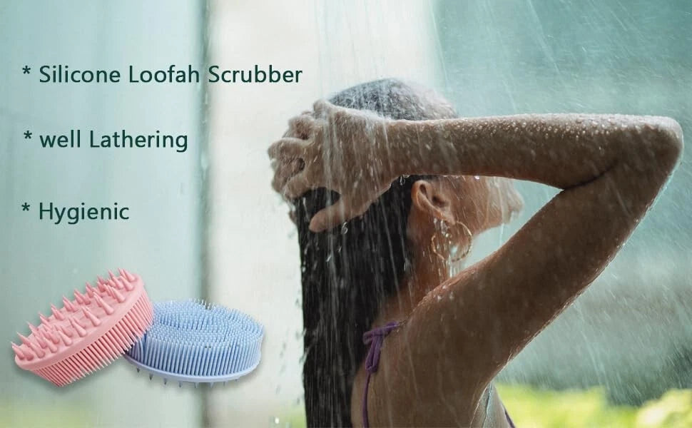 2 Pcs Silicone Body Scrubber, Dish Scrubber, Soft Silicone Loofah, Exfoliator