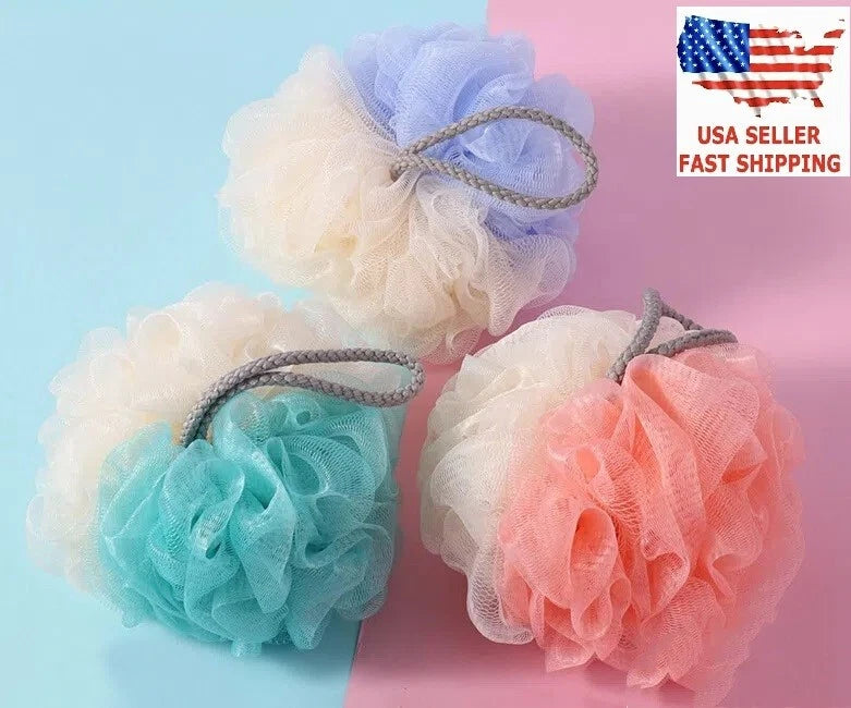3x Shower Loofah Bath Sponge 70g/pcs Exfoliating Mesh Ball Shower Puff