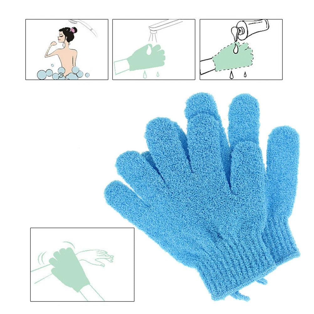 Five Finger Bath Gloves Woman Body Exfoliating Scrub Scrubber Exfoliator