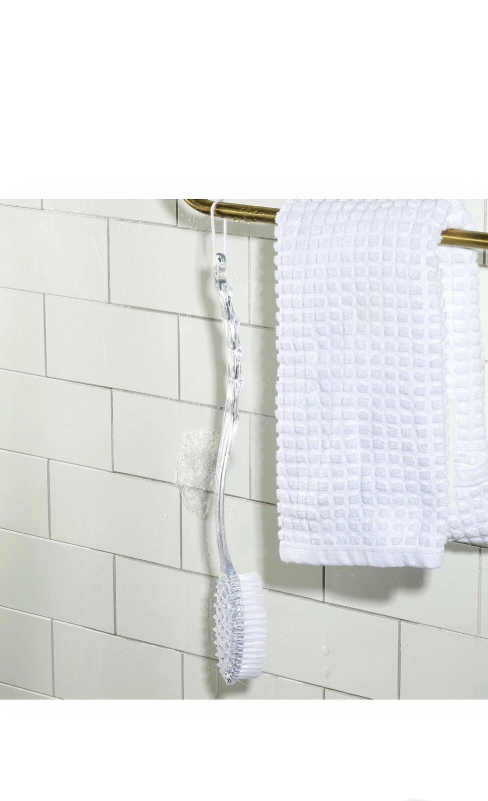 Avon~Long Handle Shower Brush~w/Massage Nubs on Back of Brush~New Factory Sealed