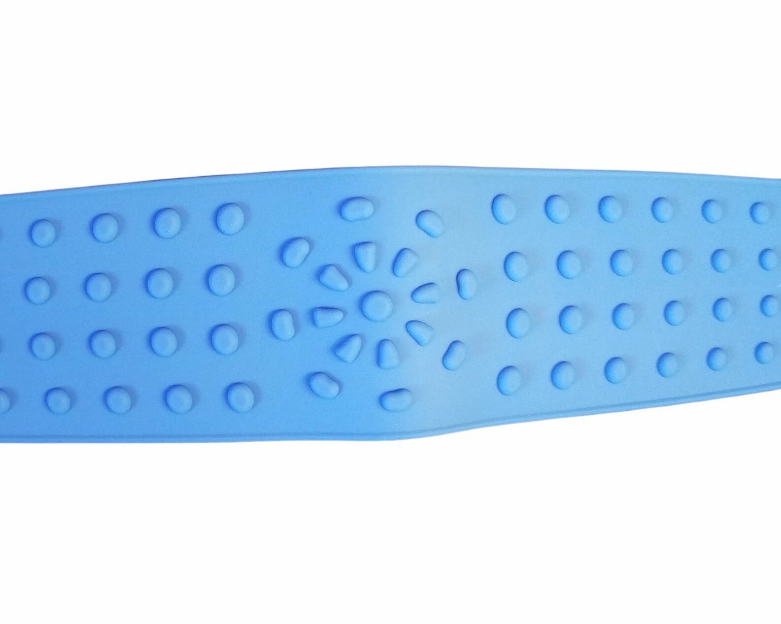 Dual Sided Silicone Bach Scrubber Body Bath Belt Massage Brush Shower 31" Blue