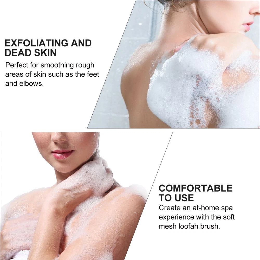 Exfoliating Back Brush Long Handle Bath Sponge Scrubber for Shower Use