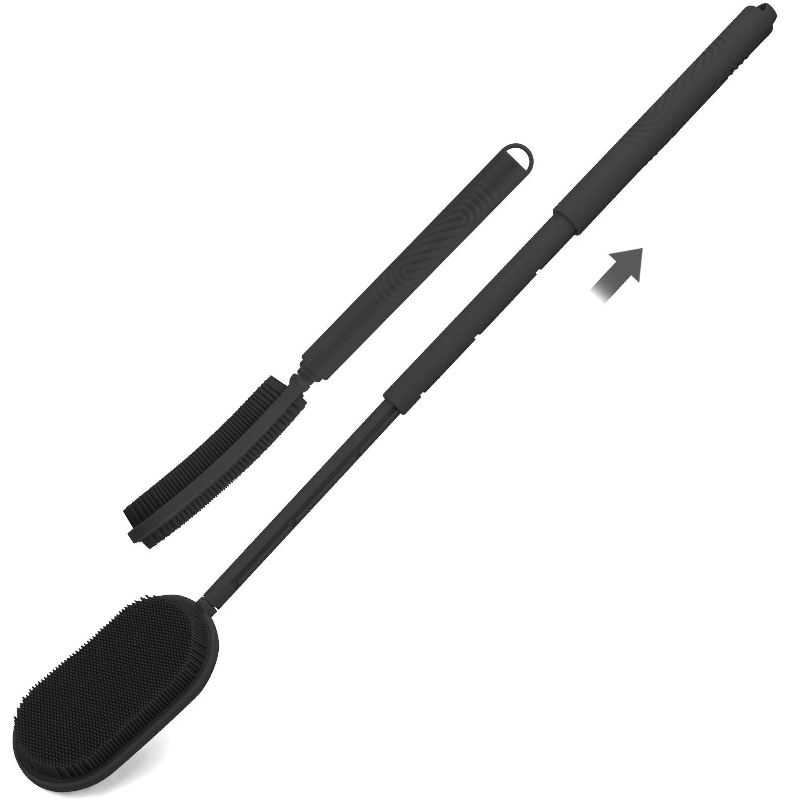 Telescopic Back Bath Scrubber Anti-Slip Silicone Body Brush, Adjustable Handle