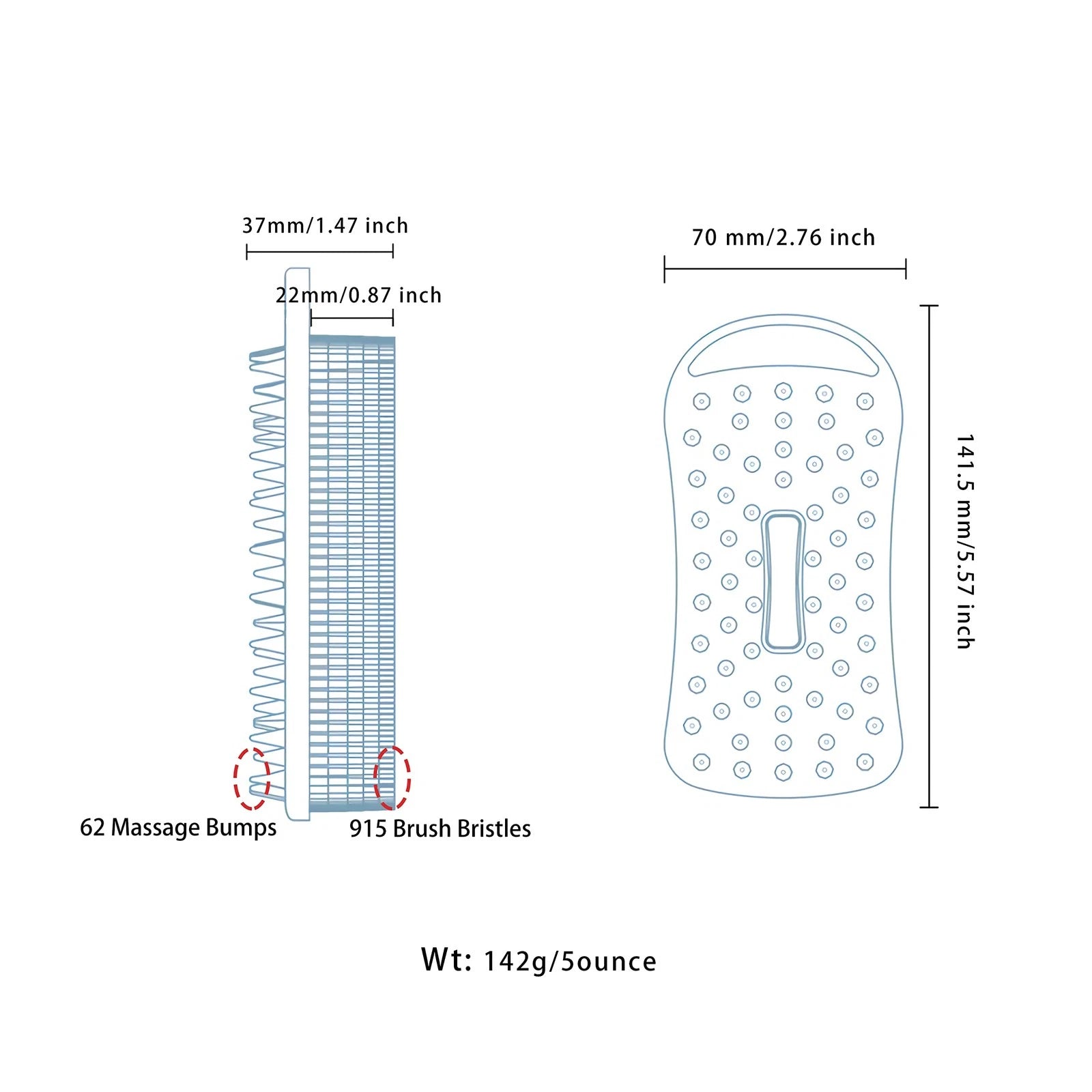 2 PC Silicone Exfoliating Body Scrubber, 2 in 1 Silicone Body Shampoo Brush, ...