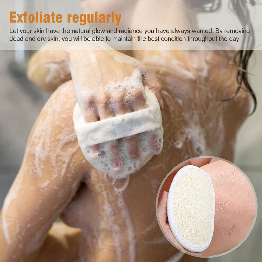 4 X Natural Loofah Luffa Exfoliating Bath Body Shower Sponge Brush Back Scrubber