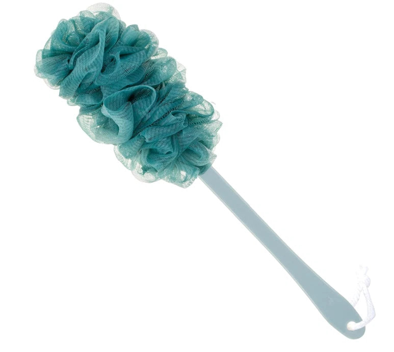 Back Scrubber for Shower with Long Handle, Soft Nylon Mesh Sponge, Blue, Unisex