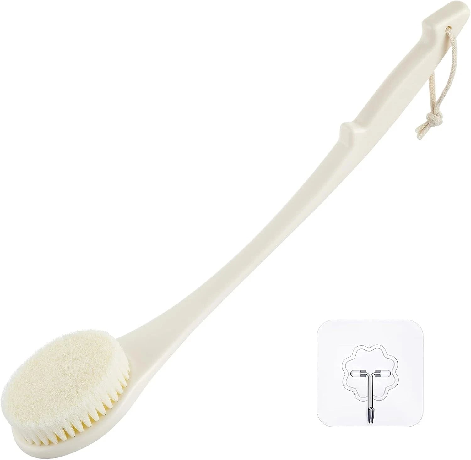 Body Brush Back Scrubber, 17 in Never Mold Back Brush Long Handle for Shower, Ex