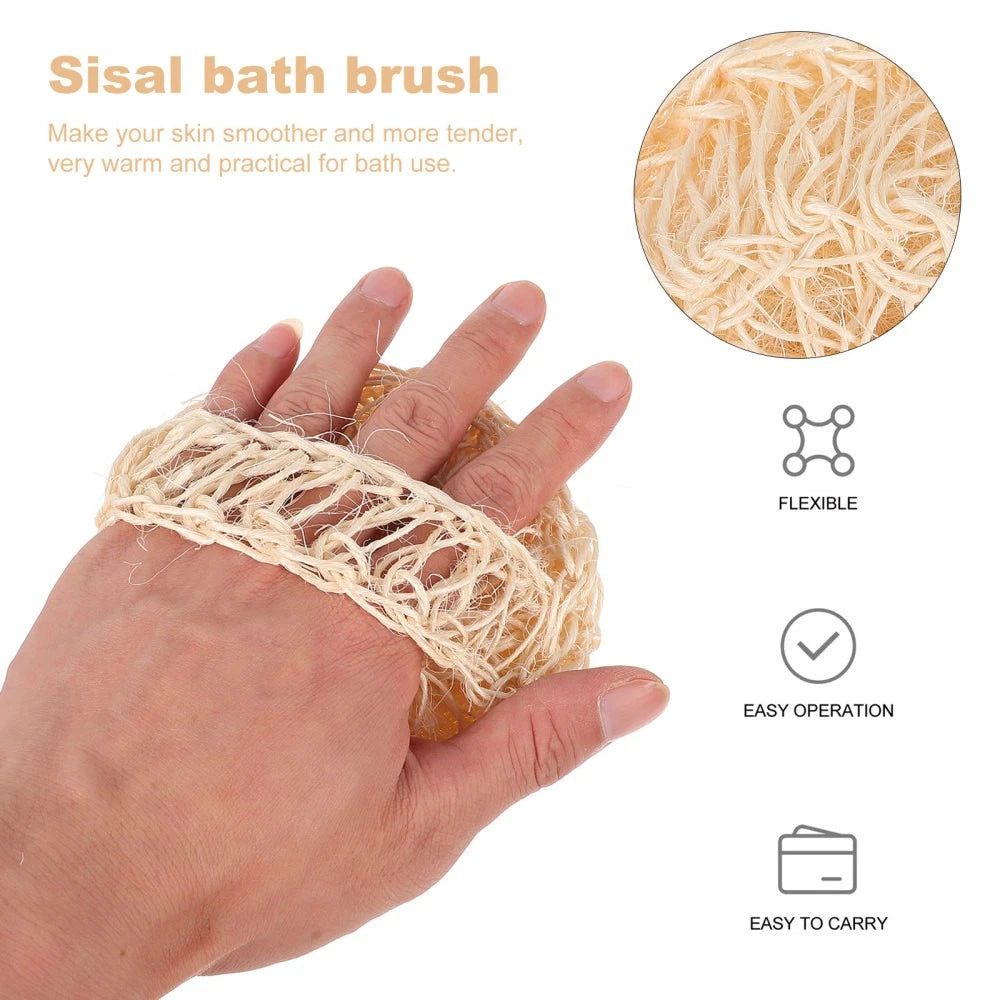 2 Pcs Sisal Bath Brush Mother Man Shower Balls Beige Tools Bathing