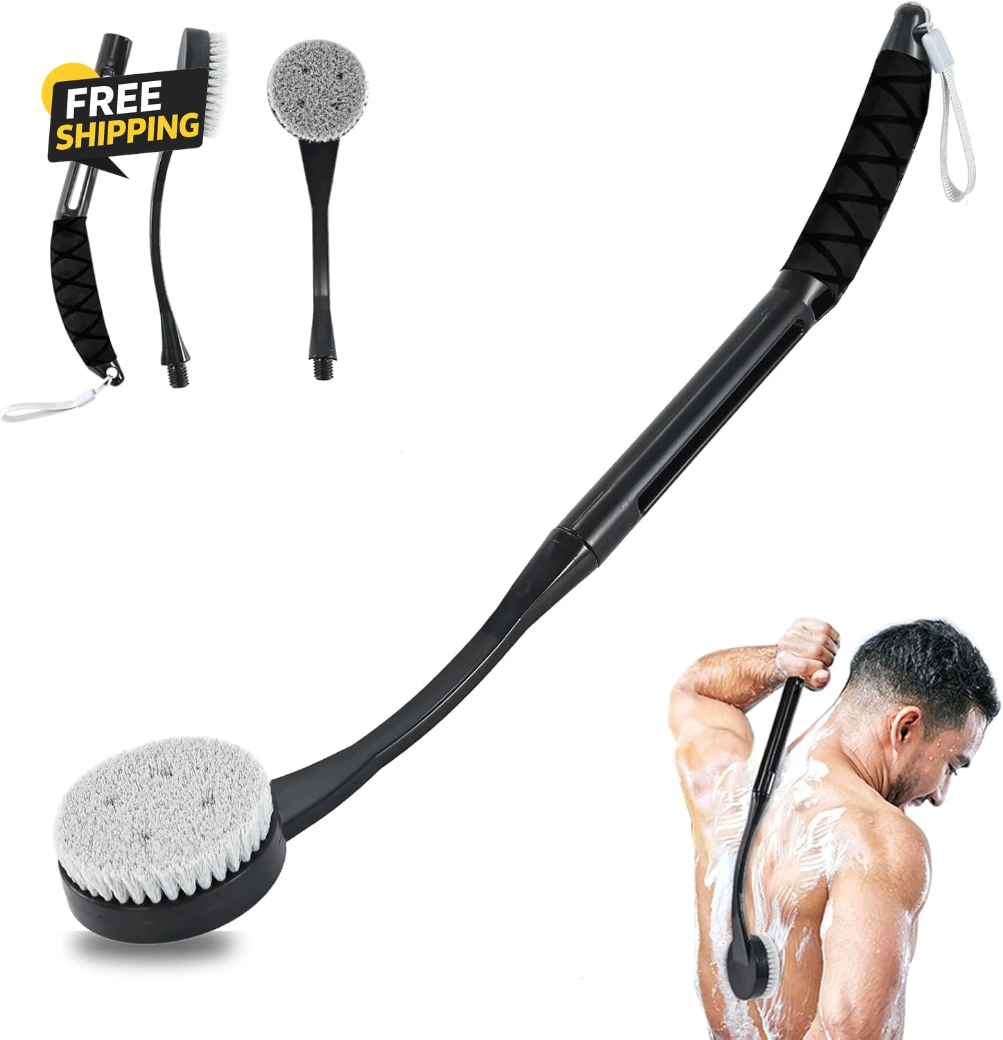 Back Scrubber for Shower,20.5" Bath Brush Long Handle for Deep Clean