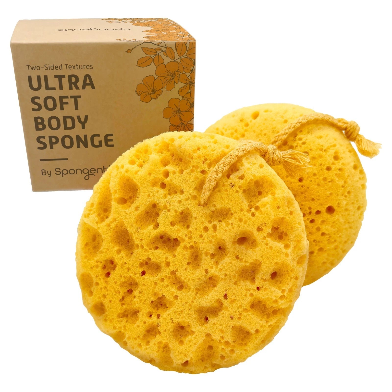 Exfoliating 2-Texture Loofah Sponge Ultra Soft, for Bath and Shower (Pack of 2)