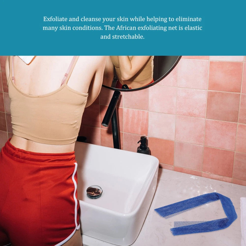 2 Pcs Bath Towel Women's Man Bathroom Scrubber Shower Brush for Body