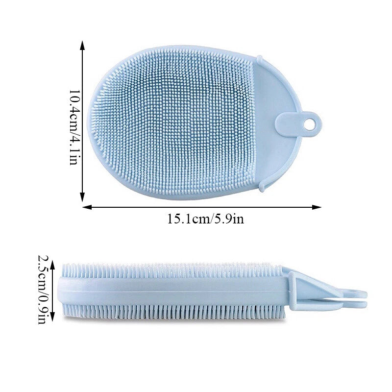 Silicone Bath Brush Scalp Massager Washing Comb Hygienic Exfoliating Body Clean