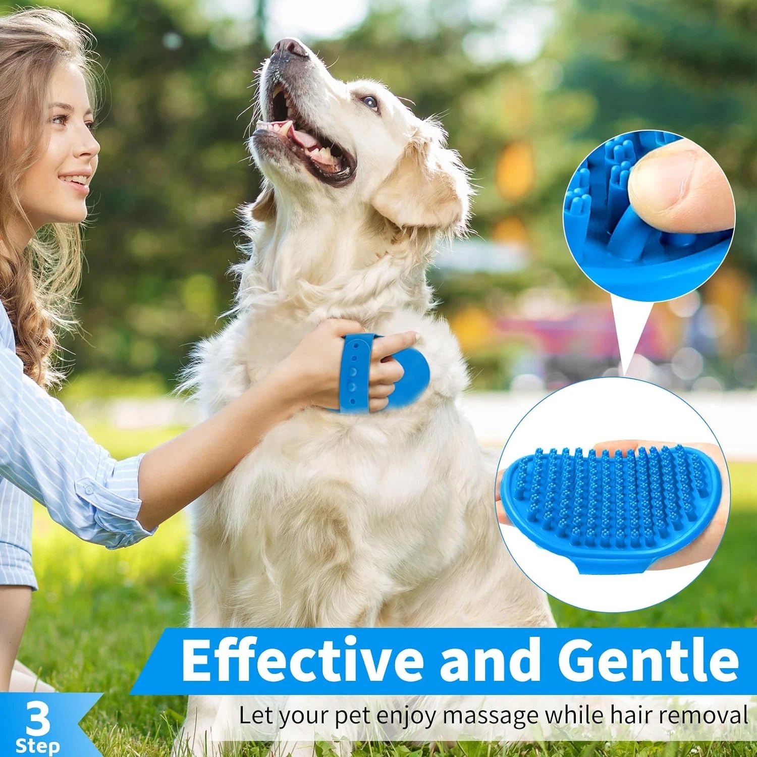 3PCS Dog Bath Brush | Dog Shampoo Brush | Dog Scrubber for Bath | Dog Bath Brush