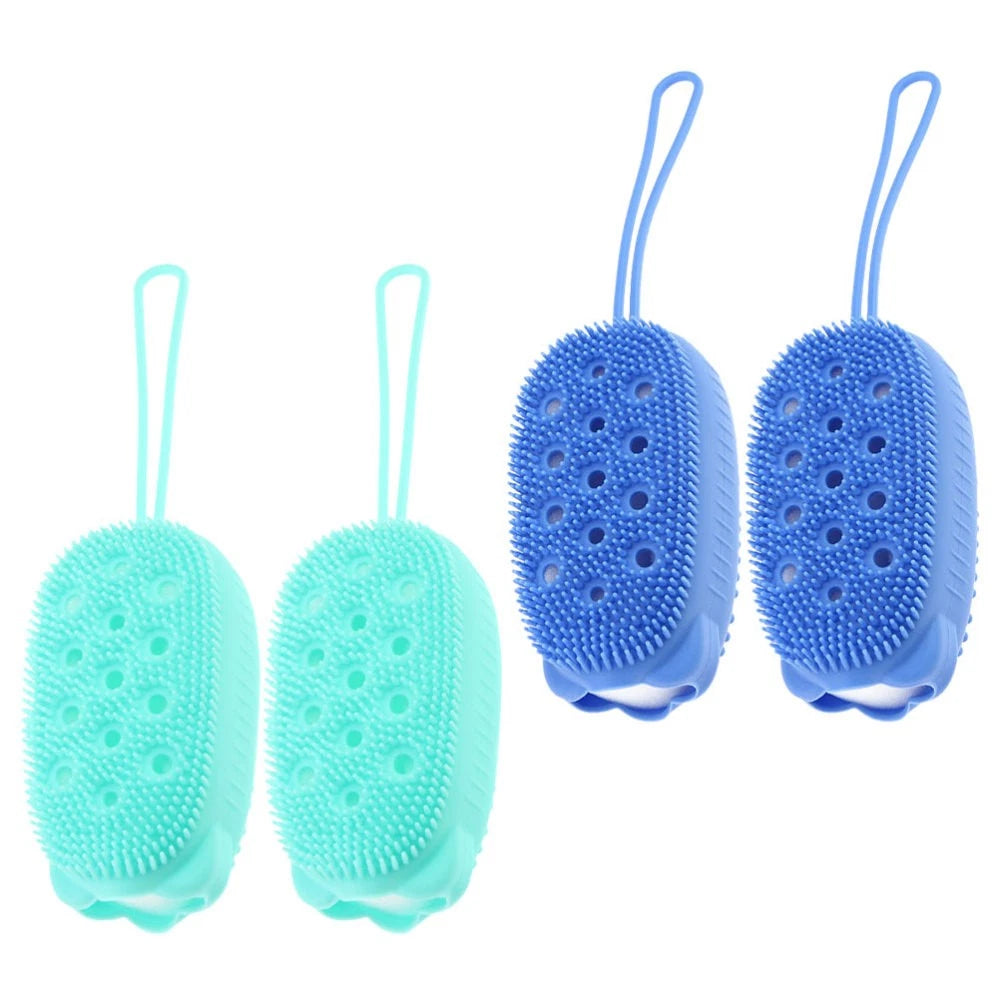 4 Pcs Scrub Brush Man Shower Scrubber for Body Bath Scrubbers Brushes