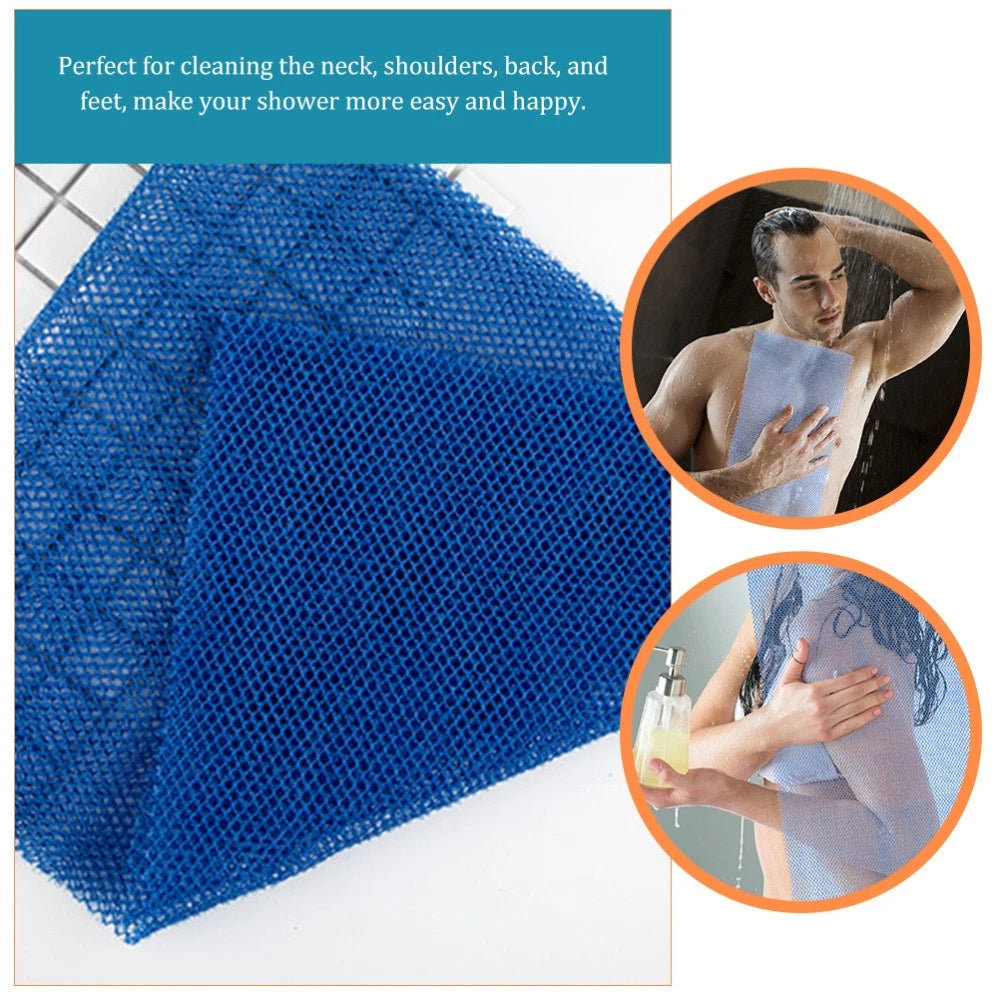 2 Pcs Bath Towel Women's Man Bathroom Scrubber Shower Brush for Body