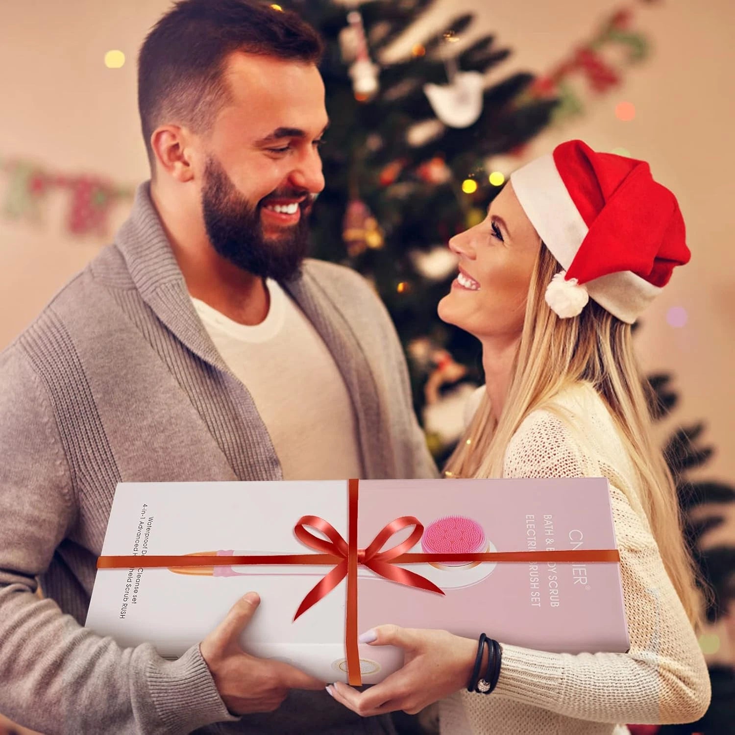 Electric Body Brush for Exfoliating and Massage, Long Handle Electric Bath Brush