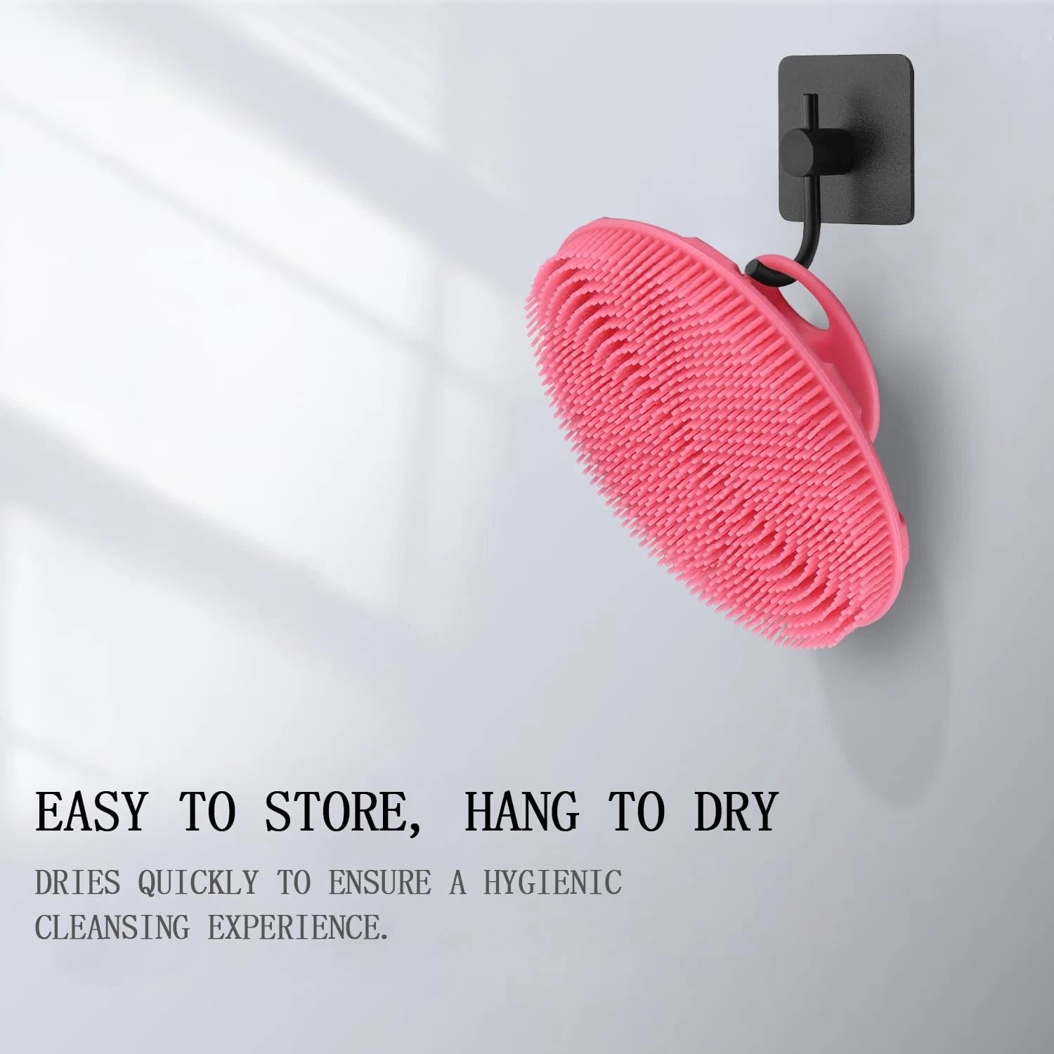 Silicone Body Scrubber Handheld Shower Brush Exfoliating Pink