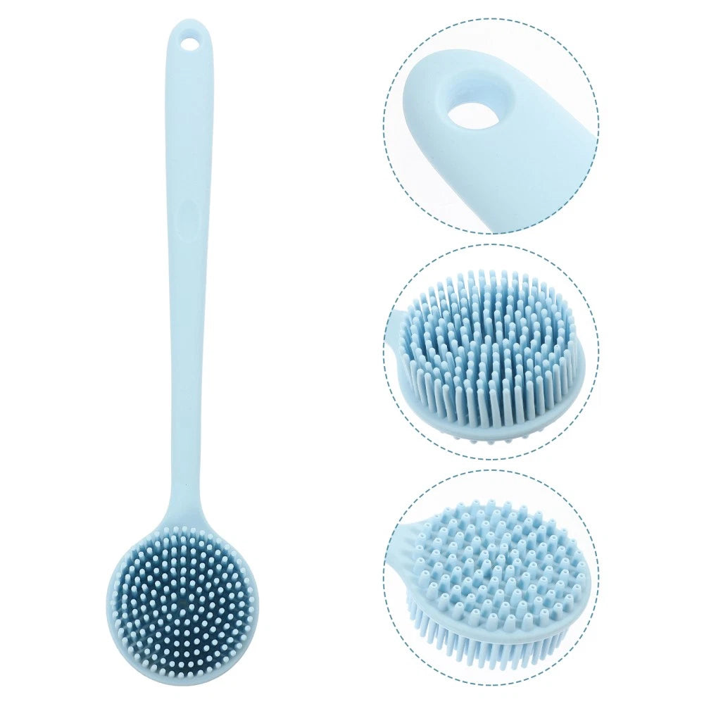 Silicone Bath Brush Back Cleaning Scrubber Shower Man Long Handle