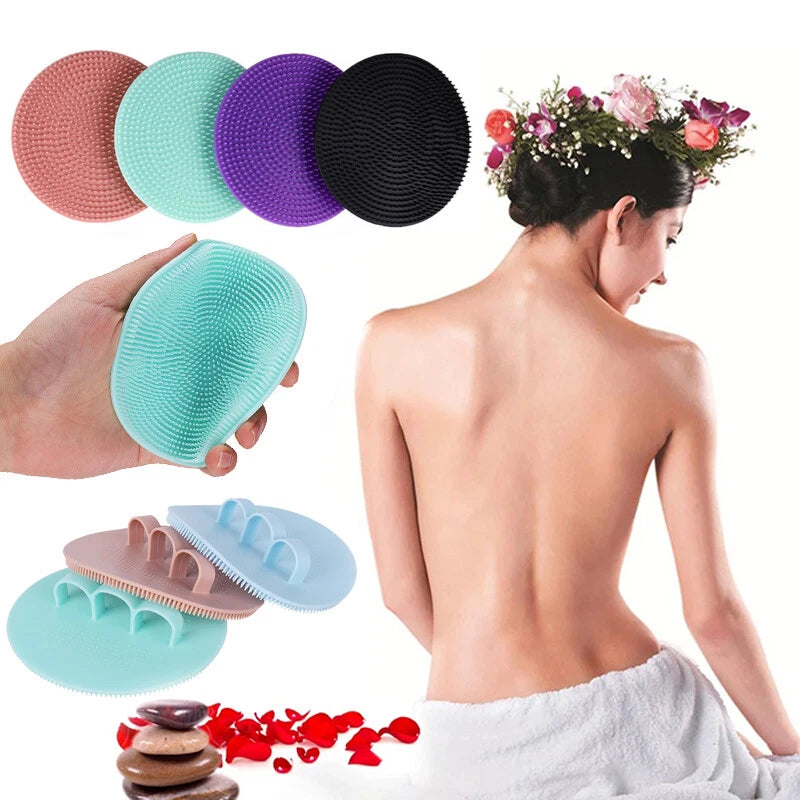Silicone Bath Brush Scalp Massager Washing Comb Hygienic Exfoliating Body Clean