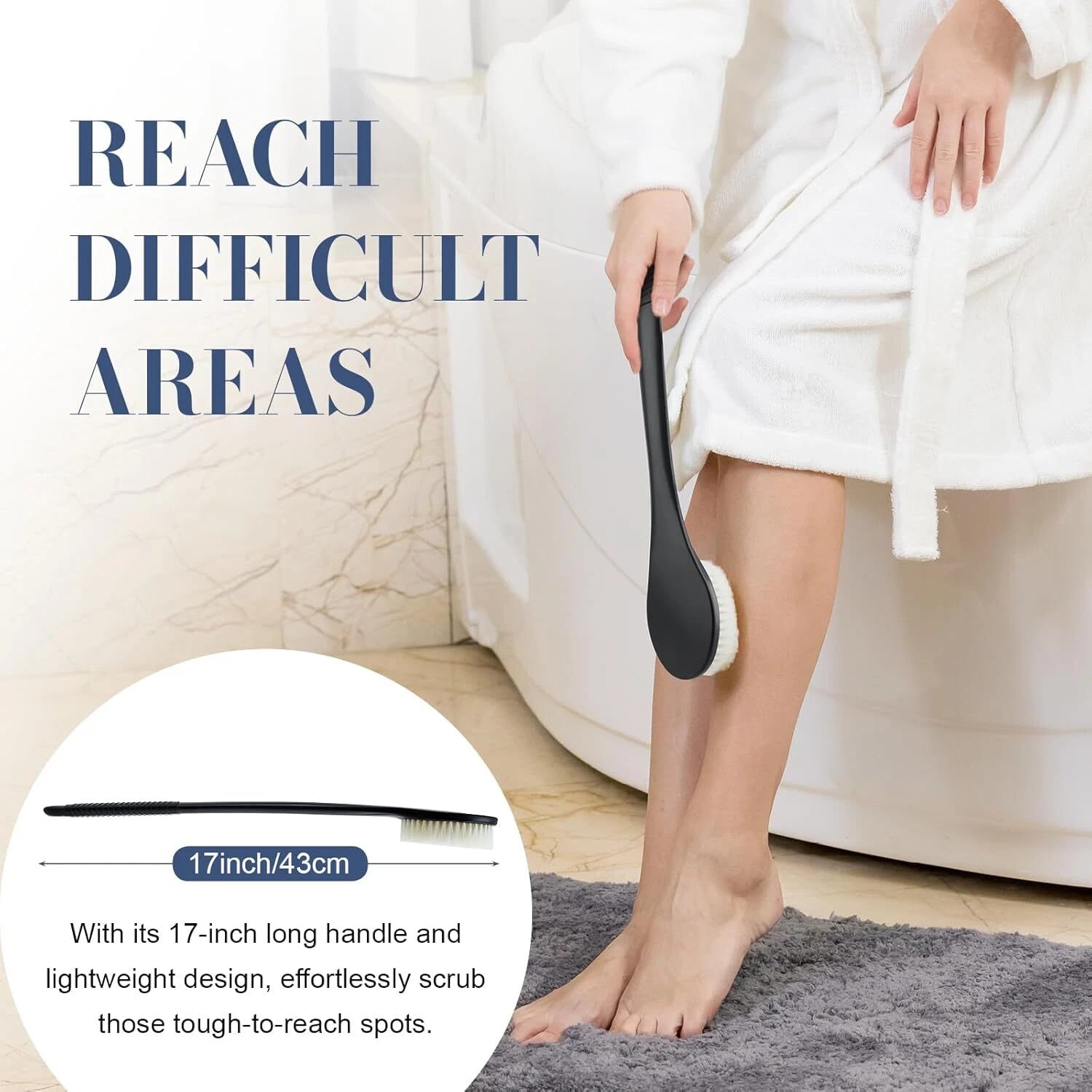 Back Scrubber for Shower, Shower Body Brush for Cleaning with Long Handle for Sh