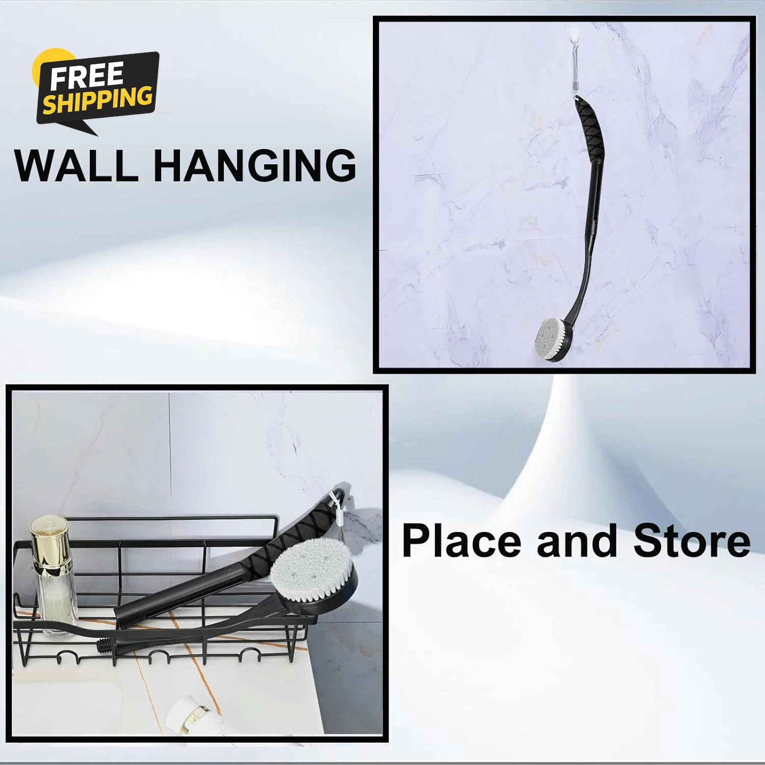 Back Scrubber for Shower,20.5" Bath Brush Long Handle for Deep Clean