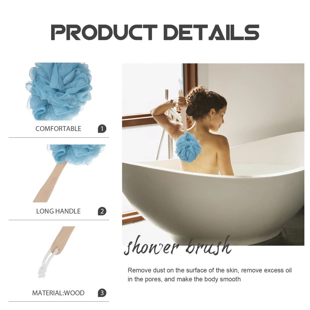 2 Pcs Body Scrubber Brush Bath Brushes Elderly Baby Long Handles for