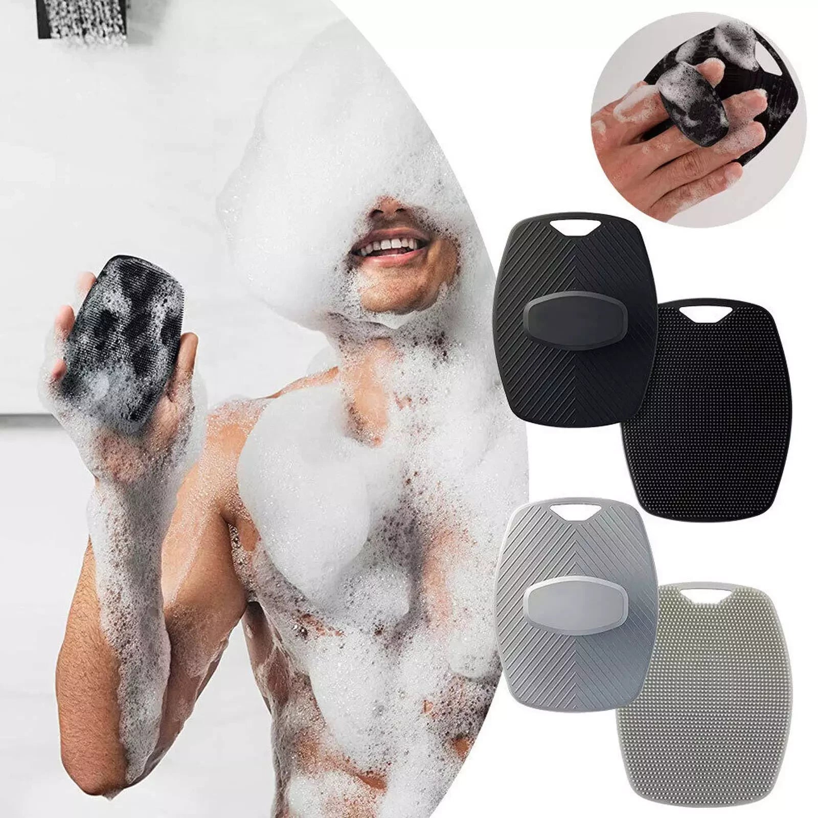 Silicone Shower Cleansing Brush Face And Body Washer Exfoliating Deep Bath-