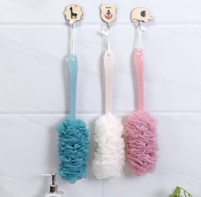Back Scrubber for Shower with Long Handle, Soft Nylon Mesh Sponge, Blue, Unisex