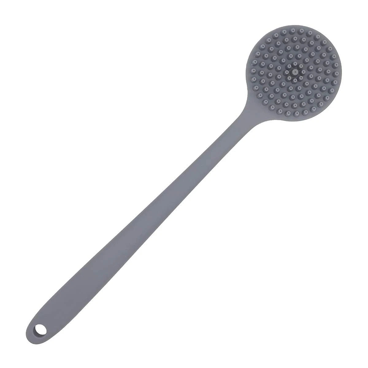 DNC Silicone Back Scrubber for Shower Bath Body Brush with Long Handle (Gray)