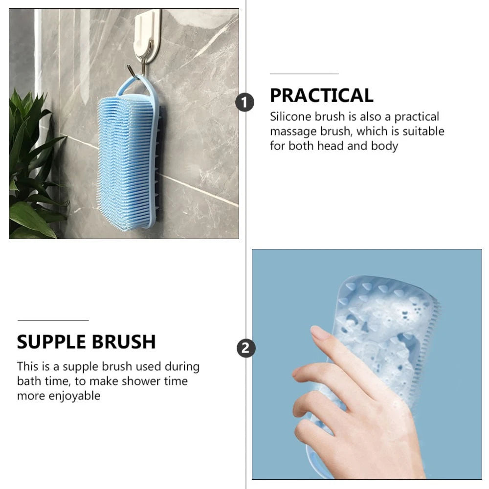 Silicone Shower Brush Practical Bath Brush with Hanging Hook Home Bath Supply