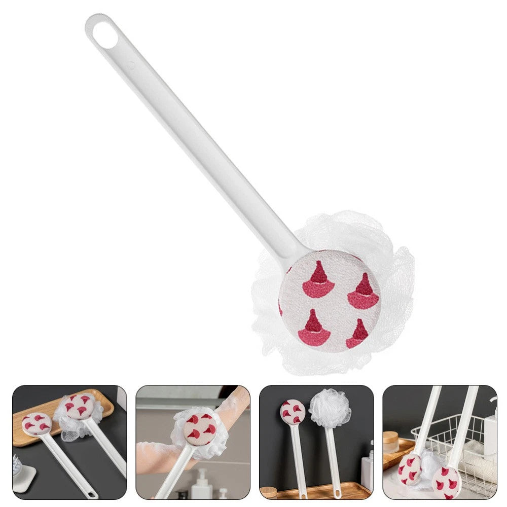 Shower Body Brush Double-side Long Handle Back Scrubber for Skin Exfoliating